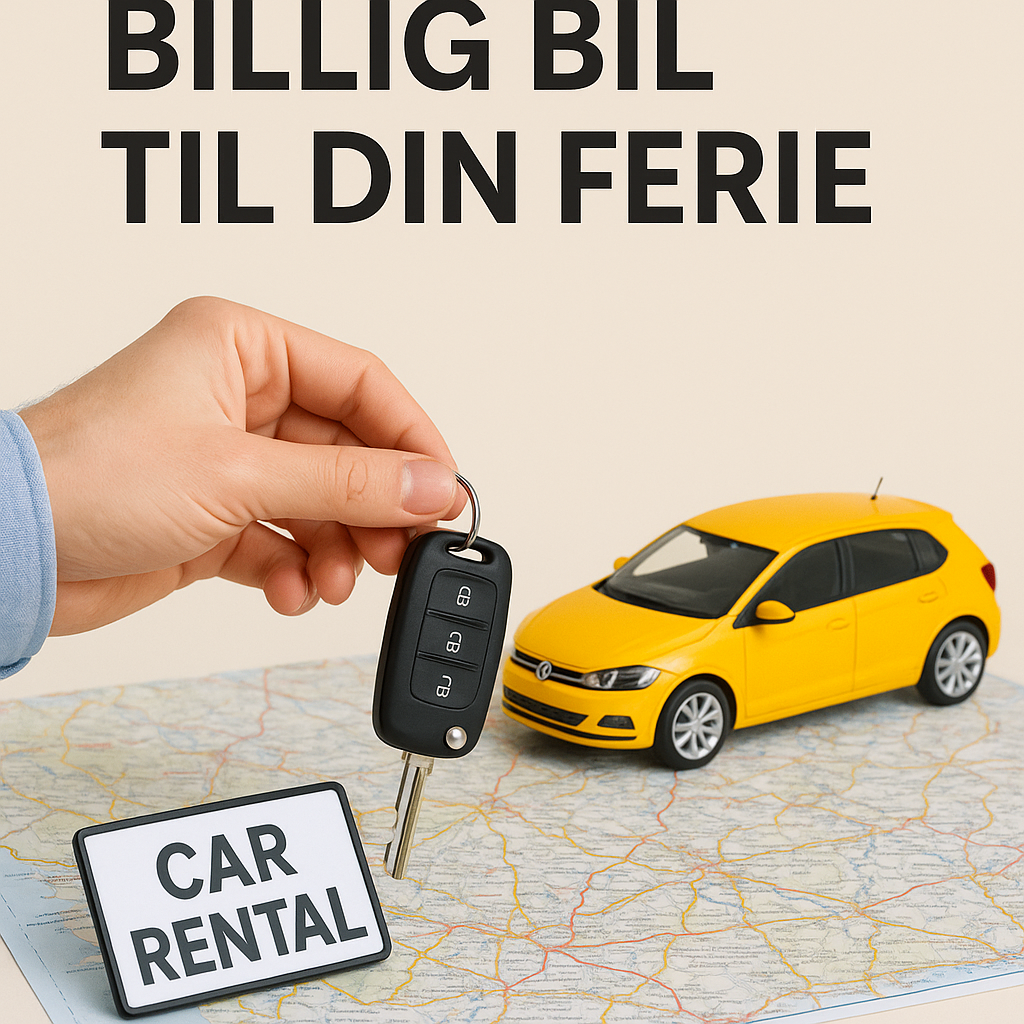 Illustration of Sådan lejer du en billig bil til din ferie